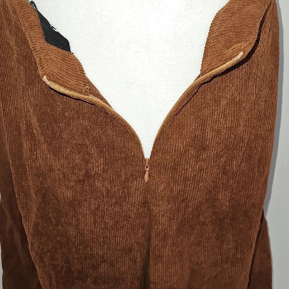 NWT Cider Brown Corduroy High Waist Split Skort Plus XL